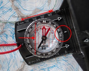 Měření azimutu z mapy