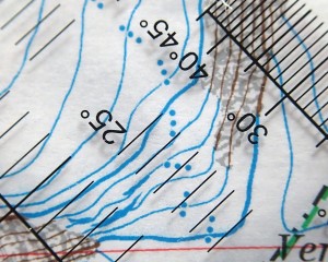 Měřeni sklonu na mapě